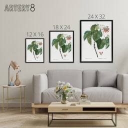"Artery8 Acer Tataricum Botanical Redoute Vintage Black Framed Canvas Wall Art in White - Size: W12"" x H16""" - thumbnail 4