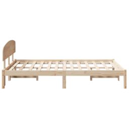 Berkfield Home Bed Frame with Headboard 120x200 cm Solid Wood Pine in Beige - thumbnail 7