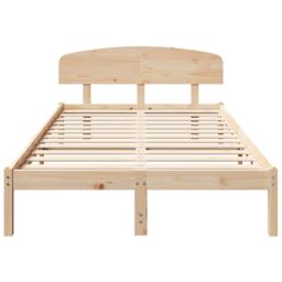 Berkfield Home Bed Frame with Headboard 120x200 cm Solid Wood Pine in Beige - thumbnail 6