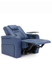 More4Homes Broadway Cinema Electric Recliner Chair USB Charging LED Base w Tray in Blue - thumbnail 2
