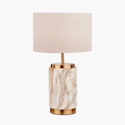 Ruma Natural Stone Effect Ceramic Table Lamp - thumbnail 2