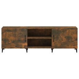 Berkfield Home TV Cabinet Smoked Oak 150x30x50 cm Engineered Wood in Brown - Size: 150 x 30 x 50 cm - thumbnail 6