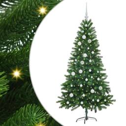 Berkfield Home Christmas Tree with 150 LEDs with Stand Green 150 cm PE - thumbnail 2