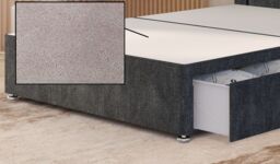 Somnior Alexas Divan 2 Draw Bed Base with Floor Standing Headboard Tweed Fabric in Charcoal - Size: Single - thumbnail 5