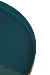 Orsina Diesel Enamel Accent Table, Gold Iron Frame With Green Enamel Top, Modern Luxe Side Table For Living Room - thumbnail 4