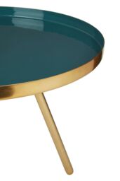 Orsina Diesel Enamel Accent Table, Gold Iron Frame With Green Enamel Top, Modern Luxe Side Table For Living Room - thumbnail 5