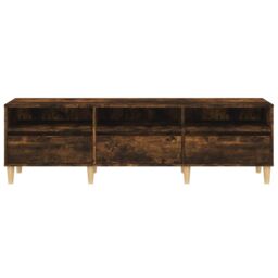 Berkfield Home TV Cabinet Smoked Oak 150x30x44.5 cm Engineered Wood in Brown - thumbnail 6