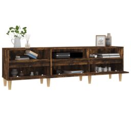 Berkfield Home TV Cabinet Smoked Oak 150x30x44.5 cm Engineered Wood in Brown - thumbnail 5