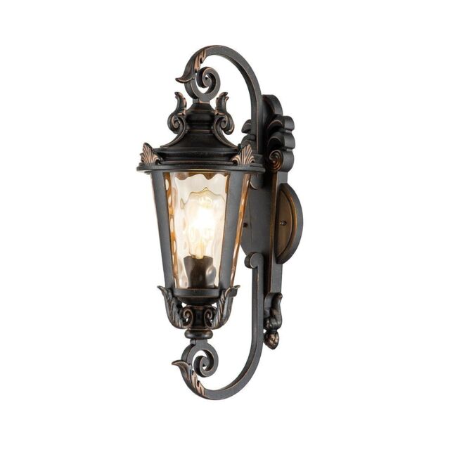 Netlighting Baltimore 1 Light Outdoor Medium Wall Lantern Light Weathered Bronze IP44 E27 in Brown - image 1