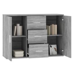 Berkfield Home Sideboard Grey Sonoma 91x29.5x65 cm Engineered Wood - thumbnail 4