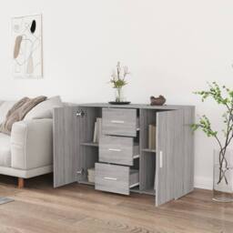 Berkfield Home Sideboard Grey Sonoma 91x29.5x65 cm Engineered Wood - thumbnail 3