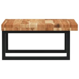 Berkfield Home Basin Shelf Wall Mounted Steel & Solid Wood Acacia in Brown - thumbnail 5