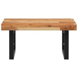 Berkfield Home Basin Shelf Wall Mounted Steel & Solid Wood Acacia in Brown - thumbnail 4