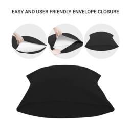 Grace Microfiber Pillow Cases Pack of 4 with Envelope Closure in Black - Size: Standard Pillow Case - thumbnail 4