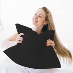 Grace Microfiber Pillow Cases Pack of 4 with Envelope Closure in Black - Size: Standard Pillow Case - thumbnail 2