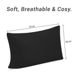 Grace Microfiber Pillow Cases Pack of 4 with Envelope Closure in Black - Size: Standard Pillow Case - thumbnail 3