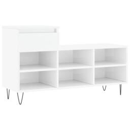 Berkfield Home Shoe Cabinet High Gloss White 102x36x60 cm Engineered Wood - Size: 102 x 36 x 60 cm - thumbnail 1