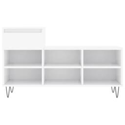 Berkfield Home Shoe Cabinet High Gloss White 102x36x60 cm Engineered Wood - Size: 102 x 36 x 60 cm - thumbnail 5