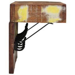 Berkfield Home Coat Rack with Shelf Wall Mounted Solid Reclaimed Wood & Metal in Brown - thumbnail 5