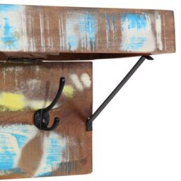 Berkfield Home Coat Rack with Shelf Wall Mounted Solid Reclaimed Wood & Metal in Brown - thumbnail 8