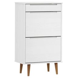 Berkfield Home Shoe Cabinet MOLDE White 59, 5x35x103 cm Solid Wood Pine - Size: 5 x 35 x 103 cm - thumbnail 2