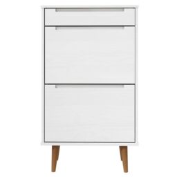 Berkfield Home Shoe Cabinet MOLDE White 59, 5x35x103 cm Solid Wood Pine - Size: 5 x 35 x 103 cm - thumbnail 4