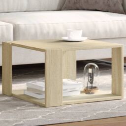 Berkfield Home Coffee Table Sonoma Oak 51.5x51.5x30 cm Engineered Wood in Brown - thumbnail 1