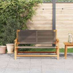 Berkfield Home Modern Garden Bench Grey 76x122x73 cm Solid Wood Acacia in Brown - Size: 76 x 122 x 73 cm