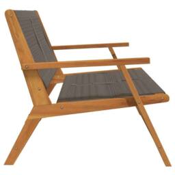 Berkfield Home Modern Garden Bench Grey 76x122x73 cm Solid Wood Acacia in Brown - Size: 76 x 122 x 73 cm - thumbnail 5