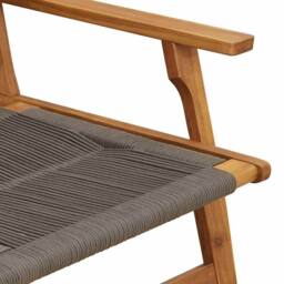 Berkfield Home Modern Garden Bench Grey 76x122x73 cm Solid Wood Acacia in Brown - Size: 76 x 122 x 73 cm - thumbnail 7
