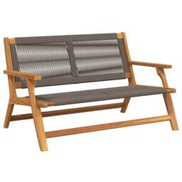 Berkfield Home Modern Garden Bench Grey 76x122x73 cm Solid Wood Acacia in Brown - Size: 76 x 122 x 73 cm - thumbnail 3