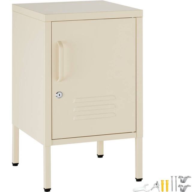 tectake Bedside Table in Cream - image 1