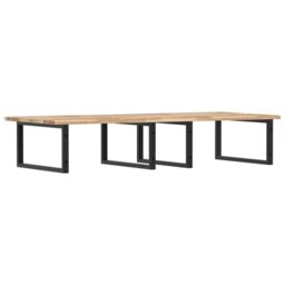 Berkfield Home Basin Shelf Wall Mounted Steel & Solid Wood Acacia in Brown - thumbnail 6