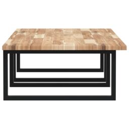 Berkfield Home Basin Shelf Wall Mounted Steel & Solid Wood Acacia in Brown - thumbnail 5