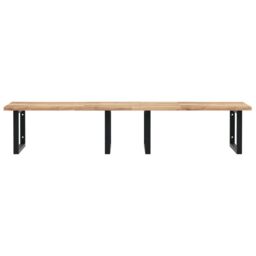 Berkfield Home Basin Shelf Wall Mounted Steel & Solid Wood Acacia in Brown - thumbnail 4
