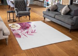 Benjamin Tate Design Pink Floral Designer Rug in Natural - Size: Large - thumbnail 2