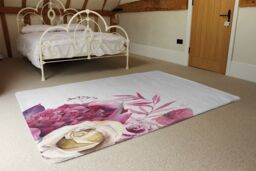 Benjamin Tate Design Pink Floral Designer Rug in Natural - Size: Large - thumbnail 3