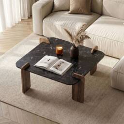 CALICOSY Square Coffee Table, 90 Cm Long - ORME in Black - thumbnail 3