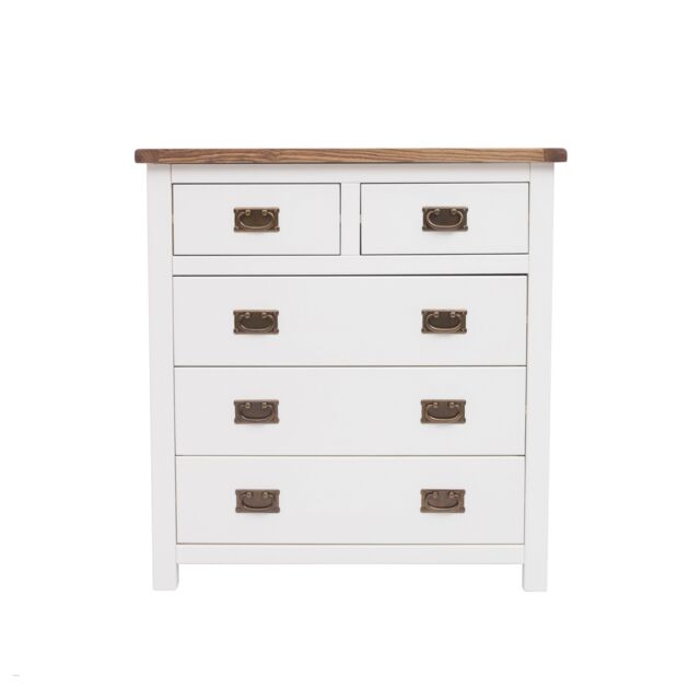Cabinet Bits Lovere 5 Drawer Chest of Drawers Bras Drop Handle in Off-White - image 1