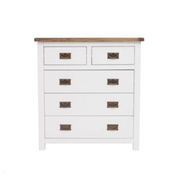 Cabinet Bits Lovere 5 Drawer Chest of Drawers Bras Drop Handle in Off-White - thumbnail 1