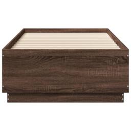 Berkfield Home Durable Bed Frame with LED without Mattress Brown Oak 75x190 cm S - Size: Small Single - thumbnail 6