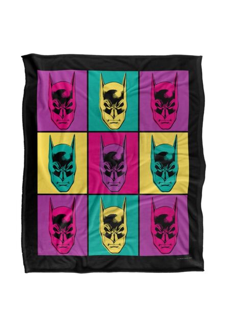 Batman Warhol Officially Licensed Silky Touch Super Soft Throw Blanket 152x127 cm in White - image 1