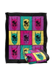 Batman Warhol Officially Licensed Silky Touch Super Soft Throw Blanket 152x127 cm in White - thumbnail 2