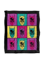Batman Warhol Officially Licensed Silky Touch Super Soft Throw Blanket 152x127 cm in White - thumbnail 1