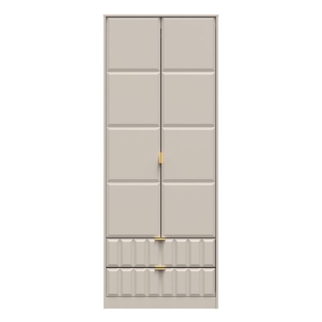 Ready Assembled 2 U Metro 2 Door 2 Drawer Wardrobe (Ready Assembled) in Taupe - Size: Large - image 1