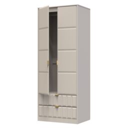 Ready Assembled 2 U Metro 2 Door 2 Drawer Wardrobe (Ready Assembled) in Taupe - Size: Large - thumbnail 5