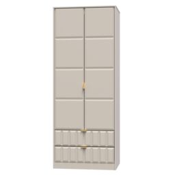 Ready Assembled 2 U Metro 2 Door 2 Drawer Wardrobe (Ready Assembled) in Taupe - Size: Large - thumbnail 3
