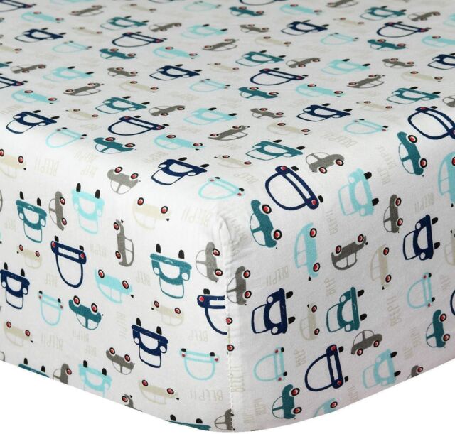 Smart Living Soft & Breathable Nursery Cars Cotton Crib Sheet - image 1