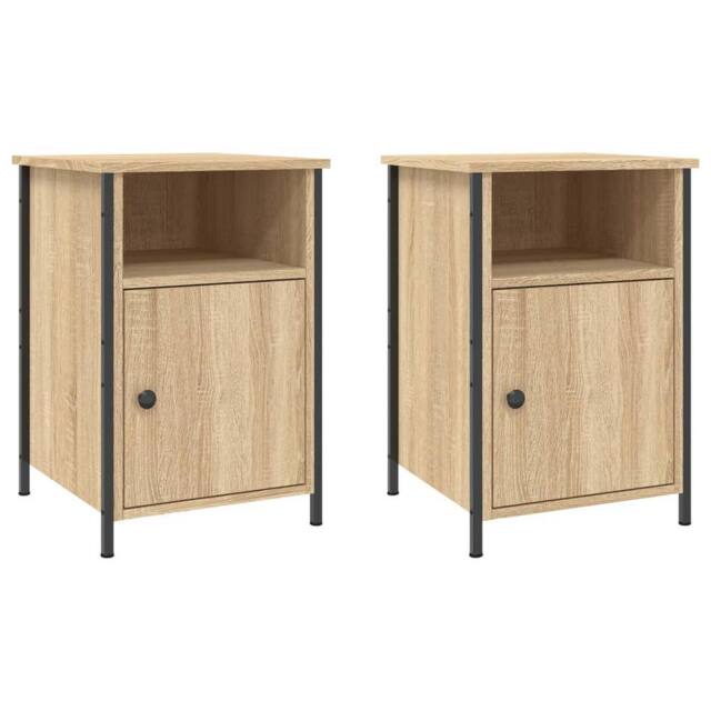 Berkfield Home Bedside Cabinets 2 pcs Sonoma Oak 40x42x60 cm Engineered Wood in Brown - Size: 40 x 42 x 60 cm - image 1