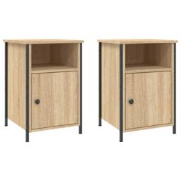 Berkfield Home Bedside Cabinets 2 pcs Sonoma Oak 40x42x60 cm Engineered Wood in Brown - Size: 40 x 42 x 60 cm - thumbnail 1